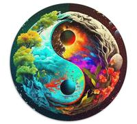 Yin-Yang 1000 Pièces Puzzle Rond Classiques Difficile Impossible Cadeau Unique pour Adultes Enfants 1000pcs (67.5x67.5cm)