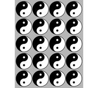 Yin Yang - 20 Stickers De 5cm - Sticker/Autocollant