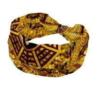 Yin Yang Bandeau élastique large turban souple antidérapant pour yoga, entraînement, sport, course à pied