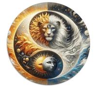Yin-Yang Circulaire Puzzle Convient pour Adultes Et Enfants 1000 Pièces Fun Défiant Décoration Maison Unique (67.5x67.5cm)