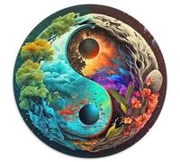Yin-Yang Circulaire Puzzle Convient pour Adultes Et Enfants 1000 Pièces, Fun Défiant Décoration Maison Unique (67.5x67.5cm)