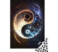 Yin Yang Cosmique Puzzle pour Adultes Puzzle 1000 Pièces Papier Univers Art Relaxation Décoration Cadeau Famille Concentration 52x38cm/1000pcs