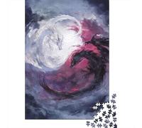 Yin Yang Dragons Art Print Puzzle 1000 Pièces Educa Jouet en Bois Jeu D'Intelligence Décoration Intérieure Jeu Éducatif Challenge Toy Adultes & Enfants des 14 Ans 70x50cm/1000pcs