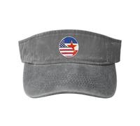 Yin Yang Drapeau Combinaison de l'Amérique et de la Yougoslavie Visière Chapeaux pour Femmes Hommes Chapeau de Soleil Sports Casquettes de Golf Casquette de Baseball