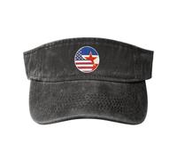 Yin Yang Drapeau Combinaison de l'Amérique et de la Yougoslavie Visière Chapeaux pour Femmes Hommes Chapeau de Soleil Sports Casquettes de Golf Casquette de Baseball