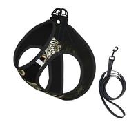 Yin Yang Ensemble harnais et laisse pour chien Imprimé tigre dragon Gilet réfléchissant réglable pour chiens de petite, moyenne et grande taille