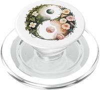 Yin Yang Fleur Symbole Nature Balance Rose Vignes PopSockets PopGrip pour MagSafe