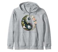 Yin Yang Floral Balance Botanique Énergie Paix Sweat à Capuche