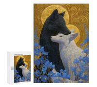 Yin-Yang Foxes in Blue Flowers Puzzle 1000 Pièces Educa Jouet en Bois Cadeau Unique Décoration Intérieure Jeu Éducatif Challenge Toy Adultes Et Enfants À Partir De 14 Ans 300 PCS