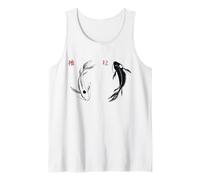 Yin Yang Koi Fish Japanese Ink Wash Traditional Asian Art Débardeur