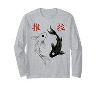 Yin Yang Koi Fish Japanese Ink Wash Traditional Asian Art Manche Longue
