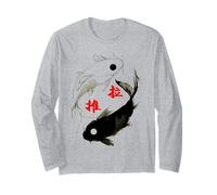 Yin Yang Koi Fish Japanese Ink Wash Traditional Asian Art Manche Longue