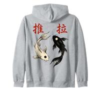 Yin Yang Koi Fish Japanese Ink Wash Traditional Asian Art Sweat à Capuche