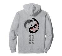 Yin Yang Koi Poisson Japonais Kanji Zen Symbole Tao Balance Back Sweat à Capuche