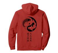 Yin Yang Koi Poisson Japonais Kanji Zen Symbole Tao Balance Back Sweat à Capuche