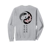 Yin Yang Koi Poisson Japonais Kanji Zen Symbole Tao Balance Back Sweatshirt
