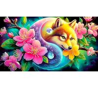 Yin-Yang-Loup-Sun-Cosmos Puzzle 1000 Pièces pour Adultes - en Carton Recyclé pour la Décoration 75x50cm/1000pcs