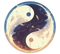 Yin Yang Lune Circulaire Puzzle Convient pour Adultes Et Enfants 1000 Pièces Fun Défiant Unique Toy (67.5x67.5cm)