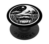 Yin Yang Mountain Landscape Zen Nature Harmonie Esprit PopSockets PopGrip Adhésif