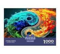 Yin-Yang Papier Puzzle Jeu De Société Adulte Activités Familiales Stimulantes 1000 Pieces Style Chinois Casse-tête Qualité Premium pour Adultes 52x38cm/1000pcs