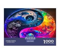 Yin-Yang Papier Puzzle Jeu De Société Adulte Activités Familiales Stimulantes 1000 Pieces Style Chinois Casse-tête Qualité Premium pour Adultes 70x50cm/1000pcs