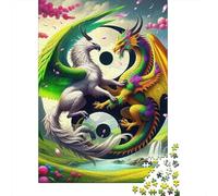 Yin-Yang Puzzle 1000 Pièces Cadeau Unique Jeu Éduchatif Challenge Toy À De Qualité Supérieure Peinture Art pour Adultes Et Enfants À Partir De 12 Ans 1000pcs (75x50cm)
