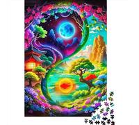 Yin-Yang Puzzle 1000 Pieces Cadeau Unique Jeu Éduchatif Défi Jouet À De Qualité Supérieure Peinture Art pour Adultes Et Enfants À Partir De 12 Ans 1000pcs (75x50cm)