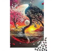 Yin-Yang Puzzle 1000 Pieces Cadeau Unique Jeu Éduchatif Défi Jouet À De Qualité Supérieure Peinture Art pour Adultes Et Enfants À Partir De 12 Ans 1000pcs (75x50cm)