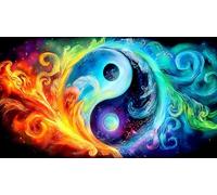 Yin-Yang Puzzle 1000 pièces Educa Jouet en Bois Divertissement créatif De l'art Décoration Jeu éduKatzeif Challenge Toy pour Adultes et Enfants à partir de 14 Ans 75x50cm/1000pcs