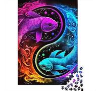 Yin-Yang Puzzle 1000 Pièces Educa Jouet en Bois Jeu D'Intelligence Décoration Intérieure Jeu Éduchatif Challenge Toy Adultes Et Enfants À Partir De 14 Ans 1000pcs (75x50cm)