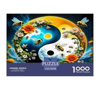 Yin-Yang Puzzle 1000 Pièces Jeu Éducatif Puzzle Premium La dualité harmonieuse du Yin-Yang Cadeau pour Femmes Et Adolescents, Applicable Aux Adultes Et Enfants De Moins De 14 Ans 52x38cm/1000pcs