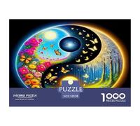 Yin-Yang Puzzle 1000 Pièces Jeu Éduchatif Jeu De Défi Le Le Tai Chi Le Cadeau Parfait pour La Famille Et Amis, Applicable Aux Adultes Et Enfants De Moins De 14 Ans 52x38cm/1000pcs