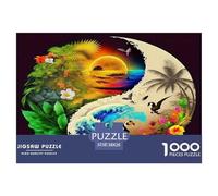 Yin-Yang Puzzle 1000 Pièces Jeu Éduchatif Puzzle Haute Qualité Le Le Tai Chi Le Cadeau Parfait pour La Famille Et Amis, Applicable Aux Adultes Et Enfants De Moins De 14 Ans 38x26cm/1000pcs
