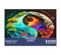 Yin-Yang Puzzle 1000 Pièces Jeu Éduchatif Puzzle Haute Qualité Le Le Tai Chi Le Cadeau Parfait pour La Famille Et Amis, Adultes Et Enfants 38x26cm/1000pcs