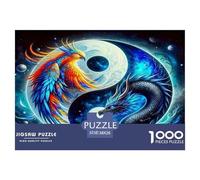 Yin-Yang Puzzle 1000 Pièces Jeu Éduchatif Puzzle Premium Le Le Tai Chi Le Cadeau Parfait pour La Famille Et Amis, Adultes Et Enfants 38x26cm/1000pcs