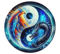 Yin-Yang Puzzle Rond De 1000 Pièces pour Women Célèbres Unique Décompression Impossible Pression Réduite Familial' Cadeau Décoration 1000pcs (67.5x67.5cm)
