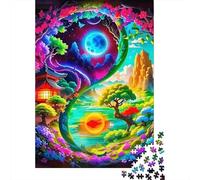 Yin-Yang Puzzles 1000 Pieces Cadeau Unique Jeu Éduchatif Challenge Toy À De Qualité Supérieure Peinture Art pour Adultes Enfants 1000pcs (75x50cm)