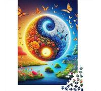 Yin-Yang Puzzles 1000 Pieces Cadeau Unique Jeu Éduchatif Challenge Toy À De Qualité Supérieure Peinture Art pour Adultes Et Enfants À Partir De 12 Ans 1000pcs (75x50cm)