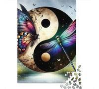 Yin-Yang Puzzles 1000 Pieces Cadeau Unique Jeu Éduchatif Défi Jouet À De Qualité Supérieure Peinture Art pour Adultes Et Enfants À Partir De 12 Ans 1000pcs (75x50cm)