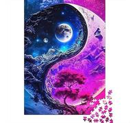 Yin-Yang Puzzles 1000 Pieces Cadeau Unique Jeu Éduchatif Défi Jouet À De Qualité Supérieure Peinture Art pour Adultes Et Enfants À Partir De 14 Ans 1000pcs (75x50cm)