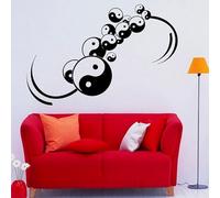 Yin Yang Symbole Stickers muraux Creative Home Decor Salon Philosophie chinoise Motif Stickers muraux adhésifs 89 x 59 cm