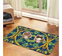 Yin Yang Totem Pet Tapis d'alimentation absorbant en cuir antidérapant 30 x 45 cm, séchage rapide, imperméable, lavable