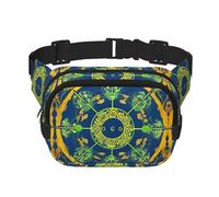 Yin Yang Totem Sac banane carré double couche - Sac banane unisexe partout pour la course, les voyages, la randonnée, le fitness, noir, taille unique, Noir/blanc, One Size