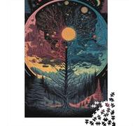 Yin Yang Tree Casse-tête Four Seasons 1000 Pièces en Papier Recy adeau pour Femmes Et Hommes, Activité À La Maison Amusante Et Stimulante, Cadeau De Célébration 70x50cm/1000pcs