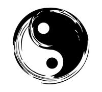 Yin Yang Yin Yang Original Stickers muraux 36x36cm Ne se décolle pas Noir