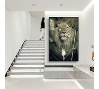 Yinaa Lion abstrait dans un costume toile peinture mur Art photos moderne Style nordique animaux affiches imprimer salon décor à la maison 60x90cmx1pcs sans cadre