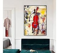 Yinaa Mur Art Toile Peintures Vintage Musiciens Jouant Violoncelle Affiches Impressions pour Salon Décor À La Maison Image 70x100cmx1pcs sans cadre