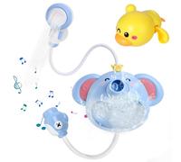 YINAKTIT Jouets de Bain pour Bebe - Éléphant Jouet de Bain Machine à Bulles avec Musique - avec Canard Jouet Flottant Jouet de Bain pour Bébé 1 2 3 4 5 6 Ans (Bleu)