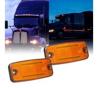 Yinaolan 2X Feux de position latéraux 12 / 24V remorque Feu latéral jaune LED position avant et clignotants latéraux avec réflecteur pour camping-cars, camionnettes, bateaux, camions