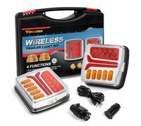 Yinaolan Ensemble de feux arrière magnétiques LED sans fil pour remorquage - 12 V/24 V - Pour voiture, camion, caravane, camion - Rechargeables - Étanches - Homologués ECE